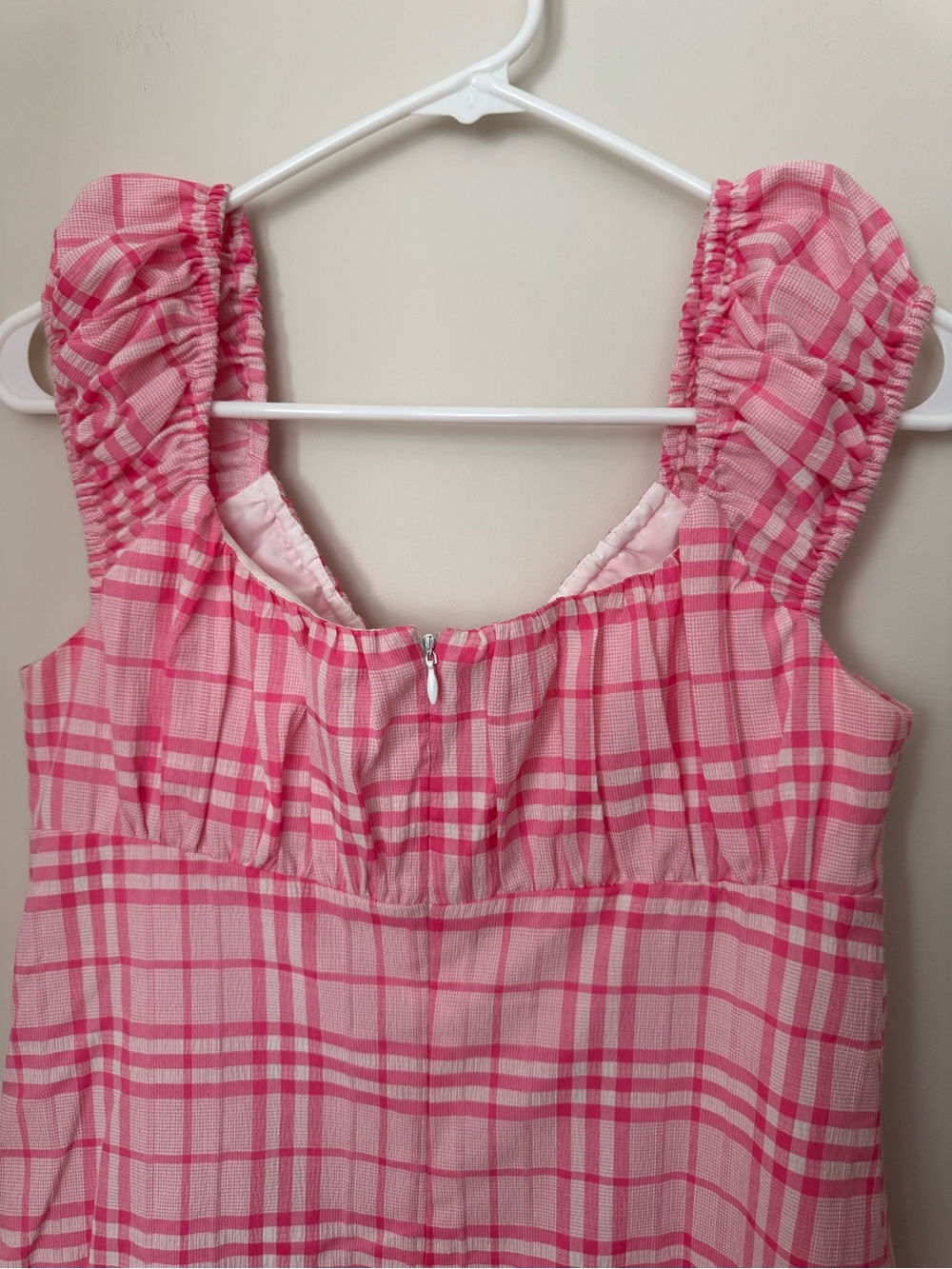 WAYF Pink Plaid Mini Dress S - Picture 7 of 12